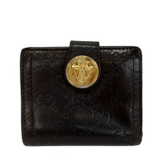 GUCCI グッチ 折り財布 メタルロゴ ブラウン グッチシマ GG - メルカリ