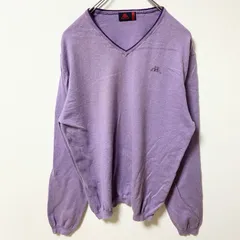 ROBE DI KAPPA　カッパ　Vネックニットセーター　ワンポイント　刺繍ロゴ　スポーツミックス　紫　パープル　Lサイズ　古着【値引き交渉OK！】のサムネイル