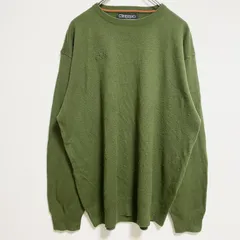 KAPPA　カッパ　ニットセーター　ワンポイント　刺繍ロゴ　ビッグシルエット　スポーツミックス　緑　グリーン　2XLサイズ　古着【値引き交渉OK！】のサムネイル