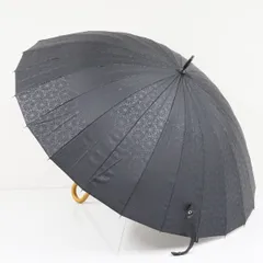 傘 mabu マブ 24本骨傘  USED美品 江戸 「墨×菊繋ぎ」 モダン レトロ 24本骨 男女兼用 多間 グラス骨 和装 和柄 着物 60cm  A4204のサムネイル