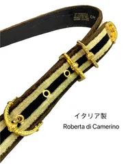【希少】70s-80s Vintage Roberta di Camerino ベルベット×レザー ベルト 65 イタリア製のサムネイル