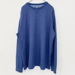 LEE　リー　長袖Tシャツ　ロンT　ノームコア　無地　クルーネック　レトロデザイン　ブルー　青　XLサイズ　古着【値引き交渉OK！】のサムネイル