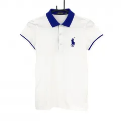 【超美品】ポロゴルフ ラルフローレン 半袖ポロシャツ 白×ブルー  レディース XS ゴルフウェア Ralph Laurenのサムネイル