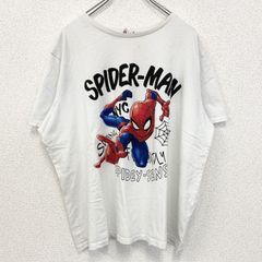 MARVEL Comics Original Short-Sleeve Printed T-Shirt, Spider-Man, Crew Neck, White, Size 2XL, Used Clothing [Price Negotiable!]
