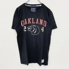 Esprit　エスプリ　半袖プリントTシャツ　OAKLAND　ウルフ　カジュアル　黒　クルーネック　Sサイズ　古着【値引き交渉OK！】のサムネイル