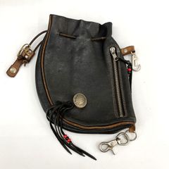 RED MOON レザー 巾着 ポーチ インディアンコンチョ - メルカリ