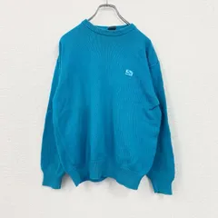 ～80s　PUMA　プーマ　コットンニットセーター　ヴィンテージ　水色　ライトブルー　７サイズ　古着【値引き交渉OK！】のサムネイル