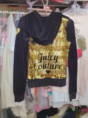 JUICY COUTURE ジューシークチュール フードTシャツ 金色 スパンコール Sのサムネイル