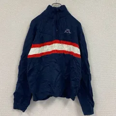 kappa　カッパ　ハーフジップアクリルニットセーター　紺　ネイビー　Mサイズ　古着【値引き交渉OK！】のサムネイル