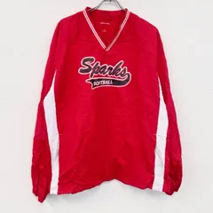 SPORT‐TEK　プルオーバージャケット　Vネック　赤　レッド　白　ホワイト　2XLサイズ　古着【値引き交渉OK！】のサムネイル