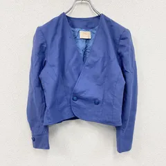 ～70s　PENDELTON　ペンドルトン　ウールテーラードジャケット　ノーカラージャケット　2B　ダブル　青　ブルー　古着【値引き交渉OK！】のサムネイル