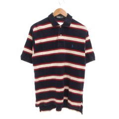 Mポロシャツ 半袖 赤 紺 ベージュボーダー ポロ バイ ラルフローレン Polo by Ralph Lauren ポロシャツ M 紺