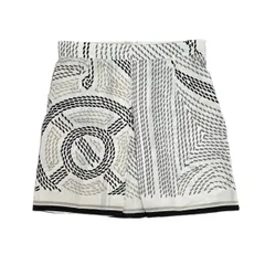 HERMES エルメス シルク ウエストゴム切替 スカート 2H0321DW レディース シルク ホワイト 中古のサムネイル