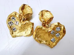 美品　Christian Lacroix　クリスチャンラクロワ　ハート　ストーン　イヤリング　　ゴールドのサムネイル