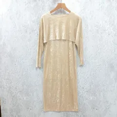 earthy アーシー セットアップ ベロア ワンピース 長袖 スリット アイボリー Sサイズ ◇〇のサムネイル