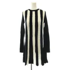 レッド ヴァレンティノ RED VALENTINO ストライプ ニットワンピース シアー ミニ 長袖 S 黒 ブラック 白 ホワイト /HS ■OSのサムネイル