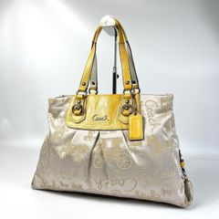 美品 COACH コーチ マディソン オプアート サッチェルトートバッグ
