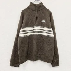 Kappa　カッパ　ハーフジップコットンニットセーター　茶色　ブラウン　Mサイズ　古着【値引き交渉OK！】のサムネイル