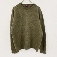 Kappa　カッパ　ウールニットセーター　シェットランドウール　カーキ　2XLサイズ　古着【値引き交渉OK！】のサムネイル