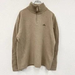 Kappa　カッパ　ハーフジップウールニットセーター　ワンポイント　刺繍ロゴ　ハイネック　ベージュ　2XLサイズ　古着【値引き交渉OK！】のサムネイル