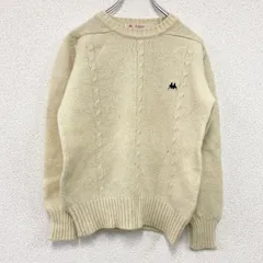 ～90s　Kappa　カッパ　ウールニットセーター　ケーブルニット　シェットランドウール　ヴィンテージ　アイボリー　古着【値引き交渉OK！】のサムネイル