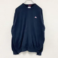 90s～　Kappa　カッパ　コットンニットセーター　ヴィンテージ　刺繍ロゴ　紺　ネイビー　XLサイズ　古着【値引き交渉OK！】のサムネイル