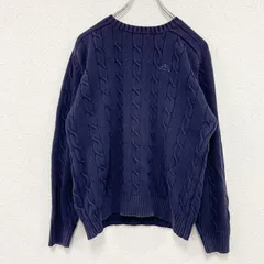 90s～　Kappa　カッパ　コットンニットセーター　ケーブルニット　ヴィンテージ　紺　ネイビー　古着【値引き交渉OK！】のサムネイル