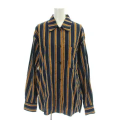 イザベルマラン ISABEL MARANT シャツ 34 茶 ブラウン 紺 ネイビー ストライプ柄 長袖 胸ポケット 78018401008 /APのサムネイル