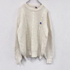 80s～　Kappa　カッパ　ニットセーター　テクスチャーニット　ヴィンテージ　アイボリー　52サイズ　古着【値引き交渉OK！】のサムネイル
