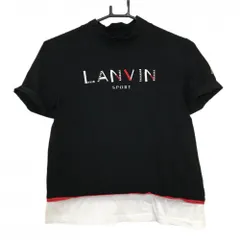 ランバンスポール 半袖ハイネックシャツ 黒×白 ロゴ刺しゅう レディース 38(M) ゴルフウェア LANVIN SPORTのサムネイル