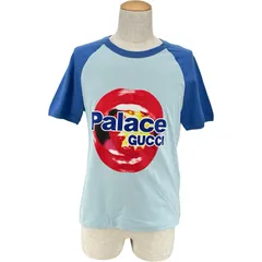 グッチ GUCCI ×PALACE コットンジェレシー半袖Tシャツ 720353 ライトブルー コットン メンズ 半袖Ｔシャツのサムネイル