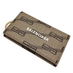 良品 BALENCIAGA バレンシアガ シグネチャー 6連 キーケース BB モノグラム 希少 ブラウン PVC レザー キーリング メンズ 男性 レディース ユニセックス ブランド プレゼント 640537のサムネイル