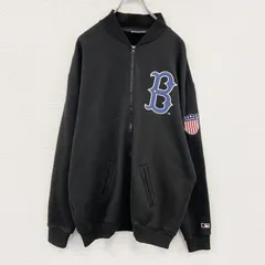 COOPERSTOWN　クーパーズタウン　ボストンレッドソックス　フルジップスウェットジャケット　黒　XLサイズ　古着【値引き交渉OK！】のサムネイル