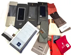 未使用 メンズブランド ソックス 靴下 ハンカチ まとめ dunhill ダンヒル / Yves Saint Laurenブサンローラン/POLO ポロ 靴下8足 ハンカチ5枚 まとめのサムネイル