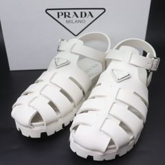PRADA モノリス ラバー サンダル ホワイト 35 - メルカリ