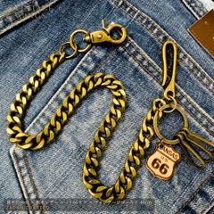 JeanPaulGAULTTERウォレットチェーンカラビナフックバイカー バイカー ウォレットチェーン カラビナ ストリート 革タグ アメカジ
