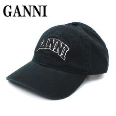 GANNI ロゴ刺繍 ベースボールキャップ ブラック - メルカリ