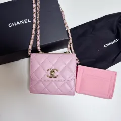 状態良し) CHANEL シャネル トレンディCC ミニ ピンク 32番台 +インナーバッグのサムネイル