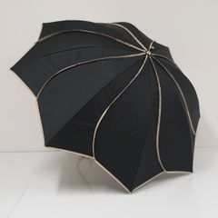 高級傘 福井洋傘 USED品 12本骨 ブルー 青 革手元 ユニセックス 日本製