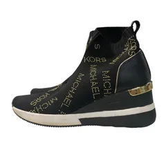 ♪4551 MICHAEL KORS マイケルコース  ストレッチニット  ロゴ ソック スニーカー サイズ表記無し約22.5㎝  中古のサムネイル