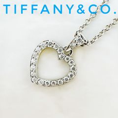 美品TIFFANY & Co. ドッツハート ダイヤ 5P シルバー ネックレス 