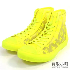 【未使用品】ルイヴィトン【LOUIS VUITTON】1A5S1 タトゥーライン スニーカー モノグラム イエロー ハイカット メンズ シューズ 紳士靴 #6 LV TATTOO LINE SNEAKERS【Sランク】【新品同様】 ルイヴィトン 1A5S1 タトゥーライン スニーカー モノグラム イエロー