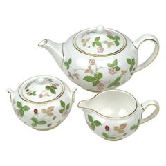 WEDGWOOD ウェッジウッド ワイルドストロベリー ティーポット クリーマー シュガーボックス 3点 セット