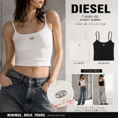 新品　DIESEL ディーゼル キャミソール タンクトップ T-HUPY-OD A19911 0JMBA オーバルD ロゴ リブ ストレッチ コットン ブラック ホワイト レディース 2026AW カラー2色のサムネイル