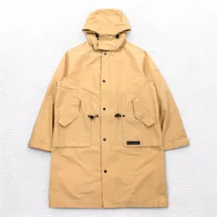 TOMMY HILFIGER 00年代 オーバーコート L ベージュ ナイロン 防水 ダブルジップ ドローコード フード着脱式のサムネイル