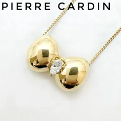 美品🌟Pierre cardin リボン ダイヤモンド イエローゴールド ネックレス 約40cm Uのサムネイル