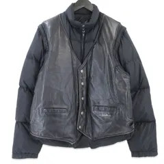 Schott ショット ダウンジャケット 2WAY 90's 1464 ヴィンテージ ドッキング レザー ベスト切替 袖脱着 ブラック 黒 42  99001377のサムネイル