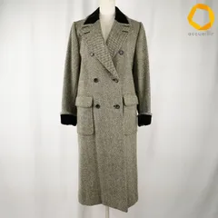 #wnc イヴサンローラン Yves Saint Laurent コート M 白 黒 ツイード ロング 千鳥格子柄 レディース [1000835]のサムネイル