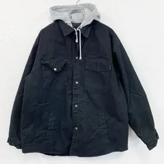 Walls　フルジップダックパーカー　フェイクレイヤード　4つポケット　黒　ブラック　古着【値引き交渉OK！】のサムネイル