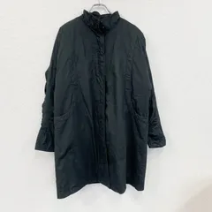 LONDON FOG　ロンドンフォグ　トレンチコート　比翼仕立て　スタンドカラー　黒　ブラック　16サイズ　古着【値引き交渉OK！】のサムネイル